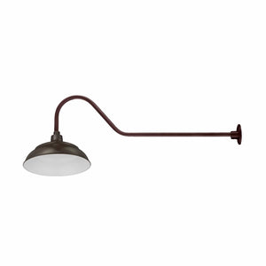 Integrated LED RLM 14in. Integrated LED Warehouse Shade With Gooseneck - Architectural Bronze - 11W - 3000K 41'' Long Architectural Bronze Gooseneck Arm