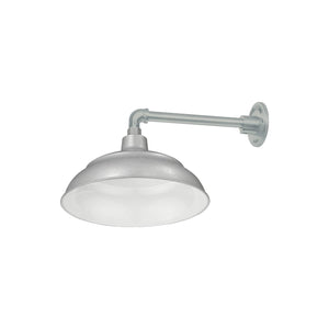 Integrated LED RLM 14in. Integrated LED Warehouse Shade With Gooseneck - Painted Galvanized - 11W - 3000K 13'' Long Galvanized Straight Arm