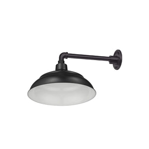 Integrated LED RLM 14in. Integrated LED Warehouse Shade With Gooseneck - Satin Black - 11W - 3000K 13'' Long Satin Black Straight Arm
