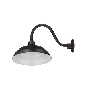 Integrated LED RLM 14in. Integrated LED Warehouse Shade With Gooseneck - Satin Black - 11W - 3000K