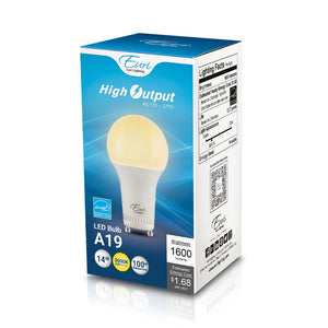 LED Light Bulbs 14W A19 Dimmable LED Bulb - 210 Degree Beam - GU24 Base - 1600lm - 3000K Warm White