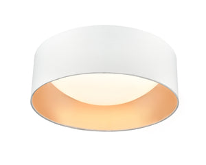 Flush Mounts LED 15W Rosata LED Flush Mount Fixture - White - White Fabric - 12.5in. Diameter - 3000K Warm White