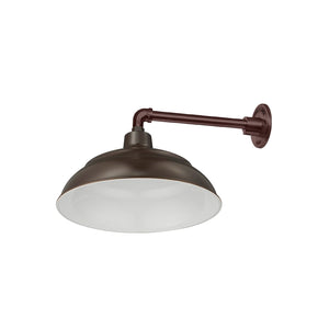 Integrated LED RLM 17in. Integrated LED Warehouse Shade With Gooseneck - Architectural Bronze - 11W - 3000K 13'' Long Architectural Bronze Straight Arm