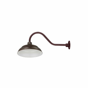 Integrated LED RLM 17in. Integrated LED Warehouse Shade With Gooseneck - Architectural Bronze - 11W - 3000K 21 1/2'' Long Architectural Bronze Gooseneck Arm