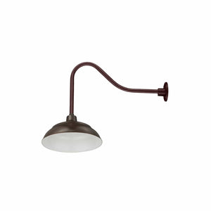 Integrated LED RLM 17in. Integrated LED Warehouse Shade With Gooseneck - Architectural Bronze - 11W - 3000K 23'' Long Architectural Bronze Gooseneck Arm