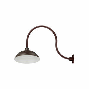 Integrated LED RLM 17in. Integrated LED Warehouse Shade With Gooseneck - Architectural Bronze - 11W - 3000K 24'' Long Architectural Bronze Gooseneck Arm