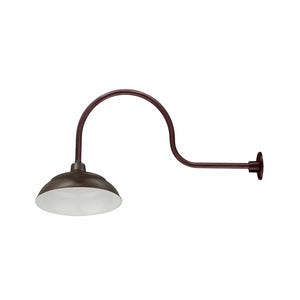 Integrated LED RLM 17in. Integrated LED Warehouse Shade With Gooseneck - Architectural Bronze - 11W - 3000K 30'' Long Architectural Bronze Gooseneck Arm