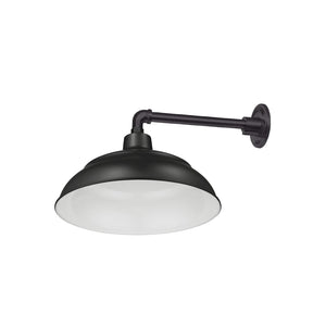 Integrated LED RLM 17in. Integrated LED Warehouse Shade With Gooseneck - Satin Black - 11W - 3000K 13'' Long Satin Black Straight Arm