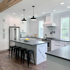 Cord-Hung Pendant Fixtures in Kitchen