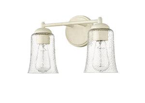 Vanity Fixtures 2 Lamps Abilene Vanity Light - Cottage White - Clear Chiseled Glass - 15in. Wide