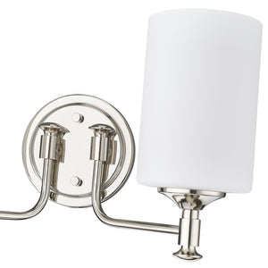 Vanity Fixtures 2 Lamps Ailey Vanity Light - Polished Nickel - Etched Opal White Glass - 14.625in. Wide