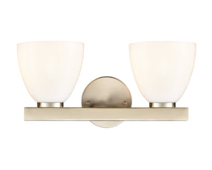 Vanity Fixtures 2 Lamps Apria Vanity Light - Modern Gold - Opal Glass - 15.75in. Wide