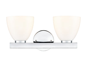 Vanity Fixtures 2 Lamps Apria Vanity Light - Polished Chrome - Opal Glass - 15.75in. Wide