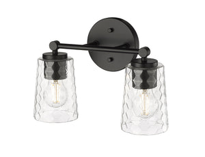 Vanity Fixtures 2 Lamps Ashli Vanity Light - Matte Black - Clear Honeycomb Glass - 13.5in. Wide