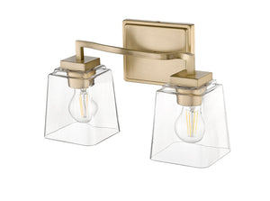 Vanity Fixtures 2 Lamps Avenna Vanity Light - Modern Gold - Clear Glass - 14.5in. Wide