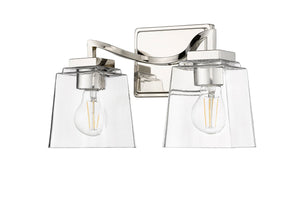 Vanity Fixtures 2 Lamps Avenna Vanity Light - Polished Nickel - Clear Glass - 14.5in. Wide