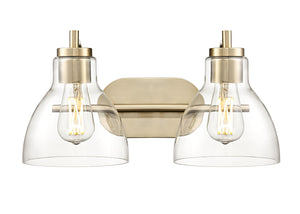 Vanity Fixtures 2 Lamps Knightsdale Vanity Light - Modern Gold - Clear Glass - 17.5in. Wide
