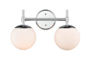 Vanity Fixtures 2 Lamps Redondo Vanity Light - Chrome - Opal Glass - 15.5in. Wide