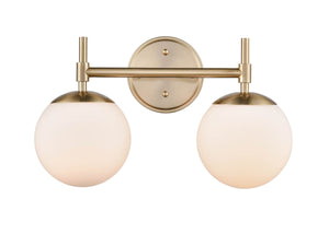 Vanity Fixtures 2 Lamps Redondo Vanity Light - Modern Gold - Opal Glass - 15.5in. Wide