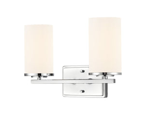 Vanity Fixtures 2 Lamps Verlana Vanity Light - Chrome - Etched White Glass - 14in. Wide