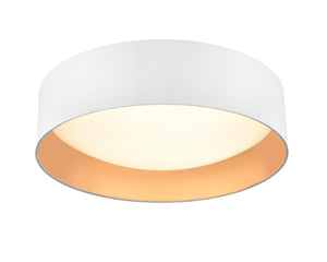 Flush Mounts LED 25W Rosata LED Flush Mount Fixture - White - White Fabric - 16in. Diameter - 3000K Warm White