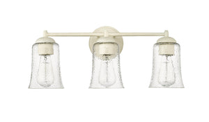 Vanity Fixtures 3 Lamps Abilene Vanity Light - Cottage White - Clear Chiseled Glass - 21.75in. Wide