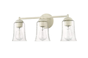 Vanity Fixtures 3 Lamps Abilene Vanity Light - Cottage White - Clear Chiseled Glass - 21.75in. Wide