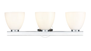 Vanity Fixtures 3 Lamps Apria Vanity Light - Polished Chrome - Opal Glass - 24in. Wide