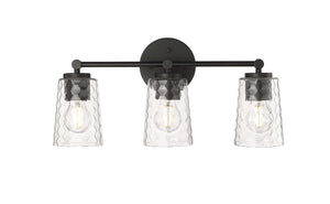 Vanity Fixtures 3 Lamps Ashli Vanity Light - Matte Black - Clear Honeycomb Glass - 20in. Wide
