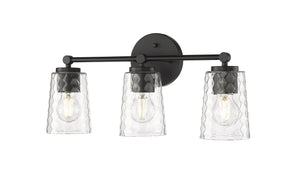 Vanity Fixtures 3 Lamps Ashli Vanity Light - Matte Black - Clear Honeycomb Glass - 20in. Wide