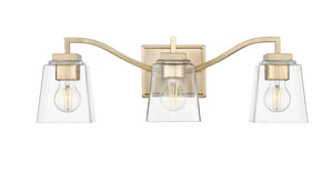 Vanity Fixtures 3 Lamps Avenna Vanity Light - Modern Gold - Clear Glass - 23.6in. Wide