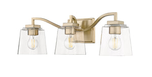 Vanity Fixtures 3 Lamps Avenna Vanity Light - Modern Gold - Clear Glass - 23.6in. Wide