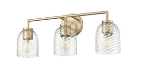 Vanity Fixtures 3 Lamps Catania Vanity Light - Modern Gold - Clear Swirl Glass - 22.8in. Wide