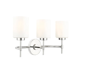 Vanity Fixtures 3 Lamps Keylee Vanity Light - Polished Nickel - Glossy Opal White Glass - 22in. Wide