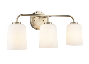 Vanity Fixtures 3 Lamps Laphia Vanity Light - Modern Gold - Etched Opal Glass - 22in. Wide