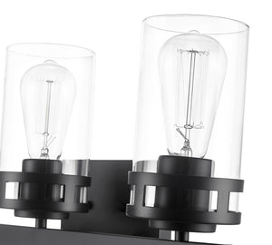 Vanity Fixtures 3 Lamps Lunden Vanity Light - Matte Black - Clear Glass - 22in. Wide