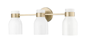 Vanity Fixtures 3 Lamps Norah Vanity Light - Modern Gold - Opal Glass - 22.4in. Wide