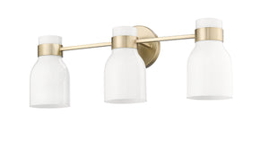 Vanity Fixtures 3 Lamps Norah Vanity Light - Modern Gold - Opal Glass - 22.4in. Wide