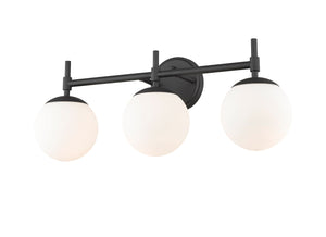 Vanity Fixtures 3 Lamps Redondo Vanity Light - Matte Black - Opal Glass - 24in. Wide
