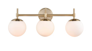 Vanity Fixtures 3 Lamps Redondo Vanity Light - Modern Gold - Opal Glass - 24in. Wide