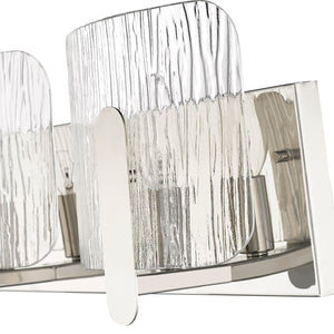 Vanity Fixtures 3 Lamps Rimini Vanity Light - Polished Nickel - Clear Textured Glass - 24in. Wide