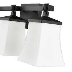 Vanity Fixtures 3 Lamps Sonorra Vanity Light - Matte Black - Opal White Glass - 24in. Wide