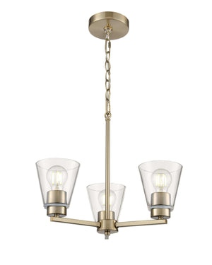Chandeliers 3 Lamps Strayhan Chandelier - Modern Gold - Clear Glass - 18in Diameter - E26 Medium Base