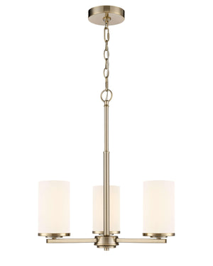 Chandeliers 3 Lamps Verlana Chandelier - Modern Gold - Etched White Glass - 19in Diameter - E26 Medium Base