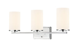 Vanity Fixtures 3 Lamps Verlana Vanity Light - Chrome - Etched White Glass - 22in. Wide