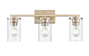 Vanity Fixtures 3 Lamps Verlana Vanity Light - Modern Gold - Clear Glass - 22in. Wide