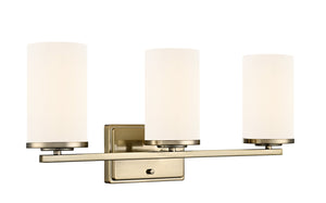 Vanity Fixtures 3 Lamps Verlana Vanity Light - Modern Gold - Etched White Glass - 22in. Wide