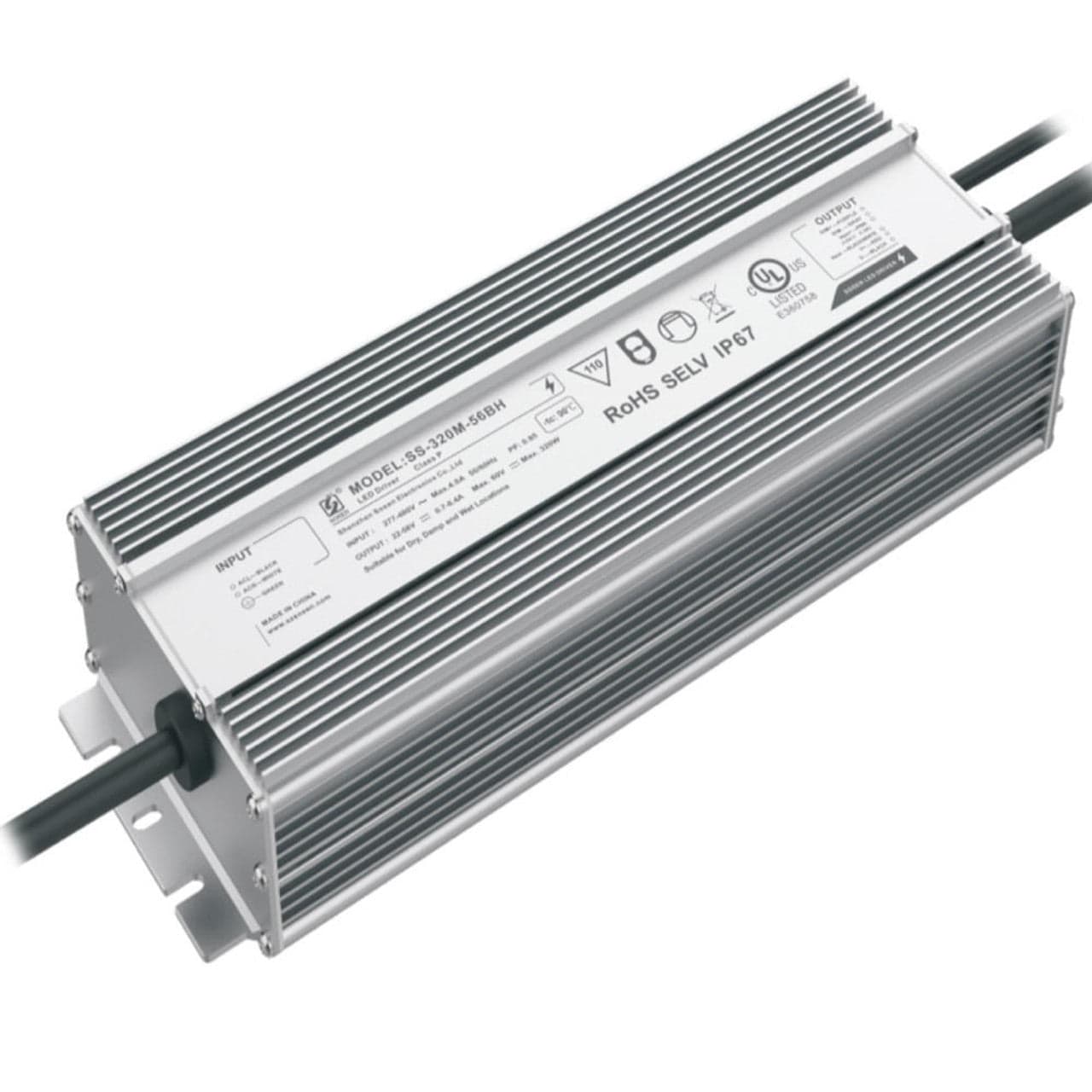 300W Sosen LED Driver - 277-480VAC Dimmable - 56VDC