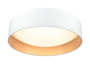 Flush Mounts LED 30W Rosata LED Flush Mount Fixture - White - White Fabric - 20in. Diameter - 3000K Warm White