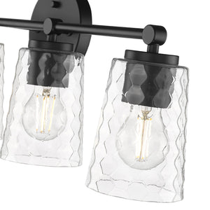 Vanity Fixtures 4 Lamps Ashli Vanity Light - Matte Black - Clear Honeycomb Glass - 28in. Wide